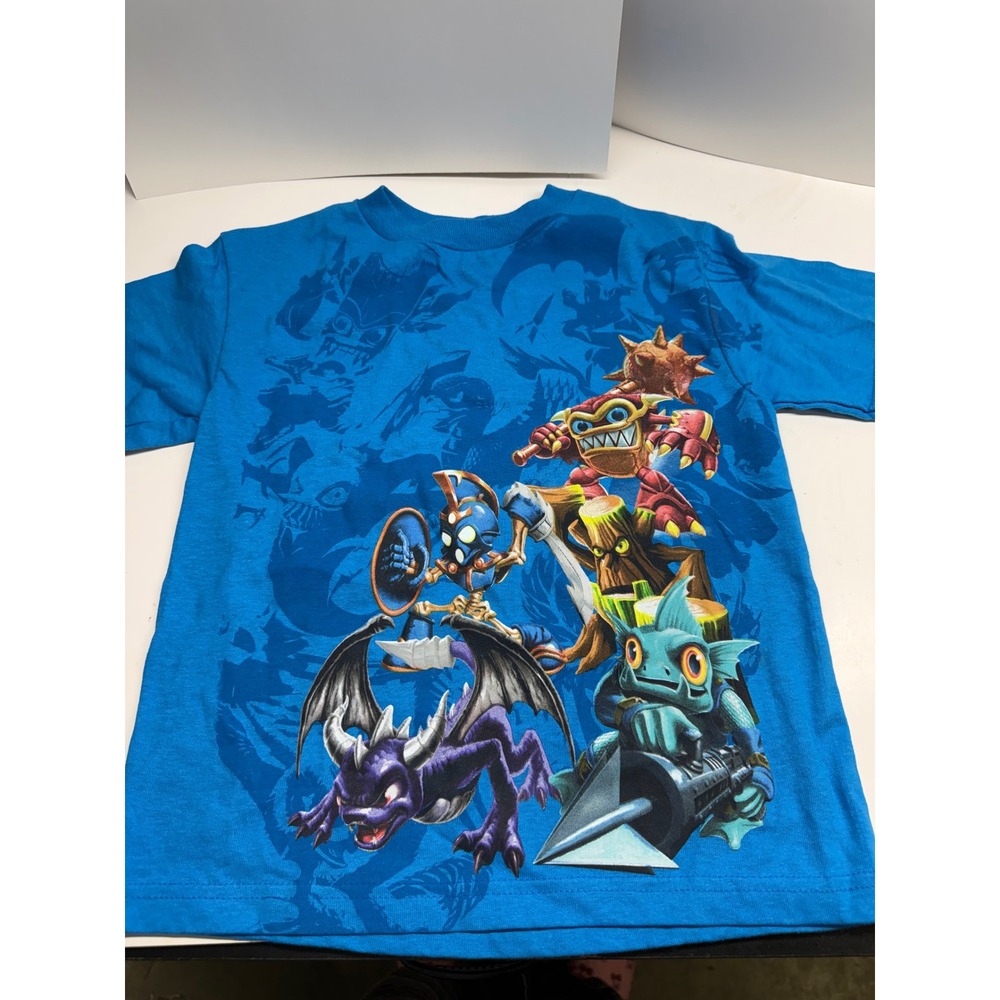 Skylanders Spyros Adventure Boys Graphic T-Shirt Blue Size S 6/7 Cotton Tee